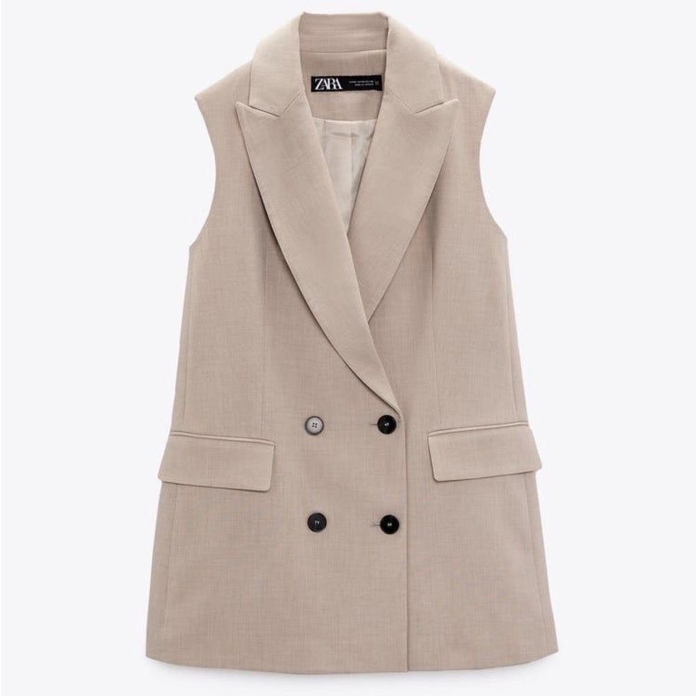 NWT Zara Tan Wrap Vest, Size S